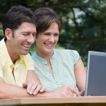 adult couple computer